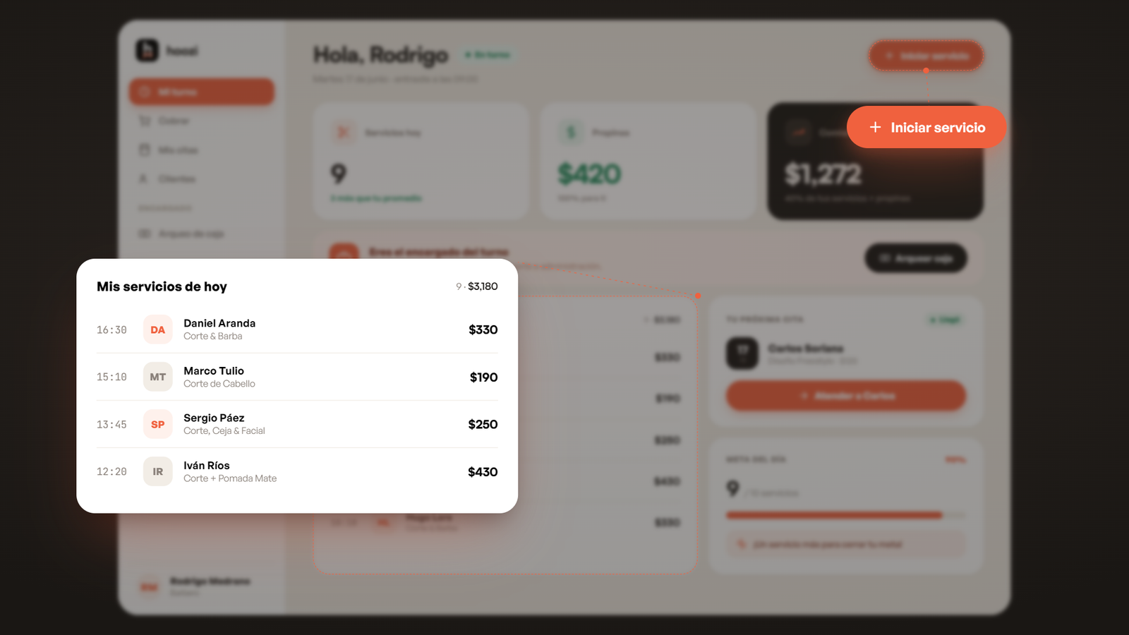 Los servicios del día, listos para iniciar en un tap